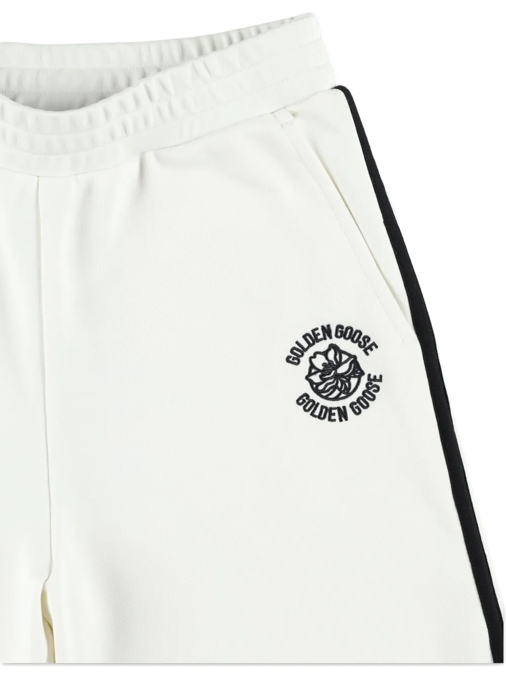 Golden Goose Kids Fleece shorts met geborduurd logo Wit