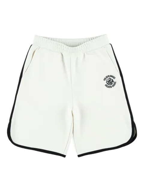 Golden Goose Kids fleece logo-embroidered shorts