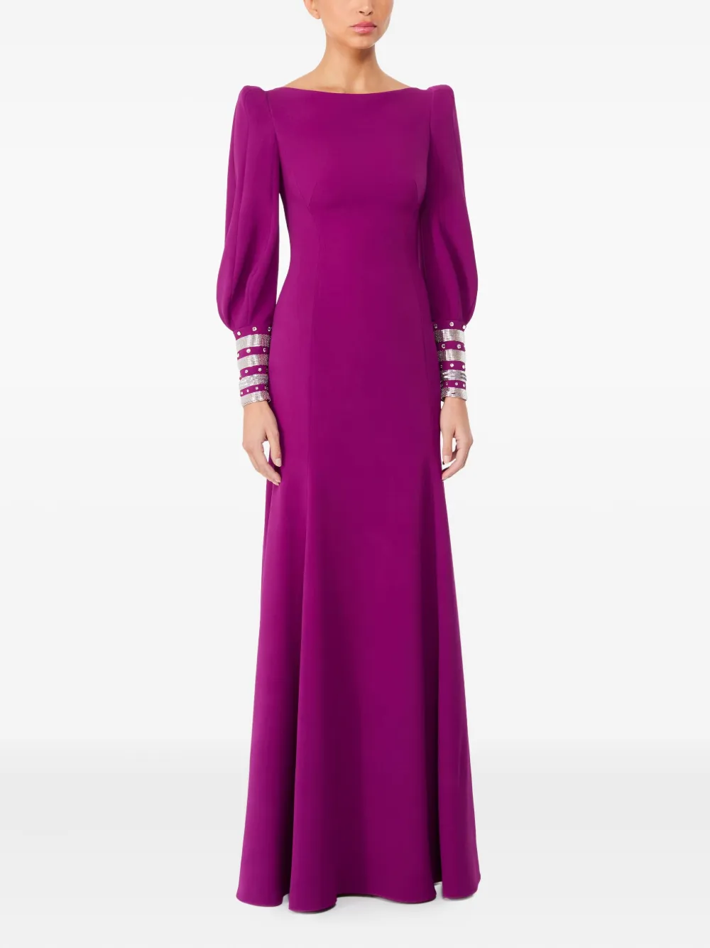 Jenny Packham Maxi-jurk met verfraaide cuffs - Roze