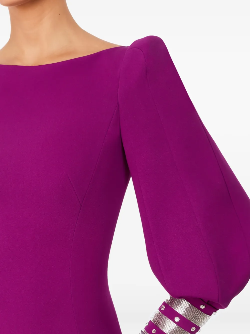 Jenny Packham Maxi-jurk met verfraaide cuffs Roze