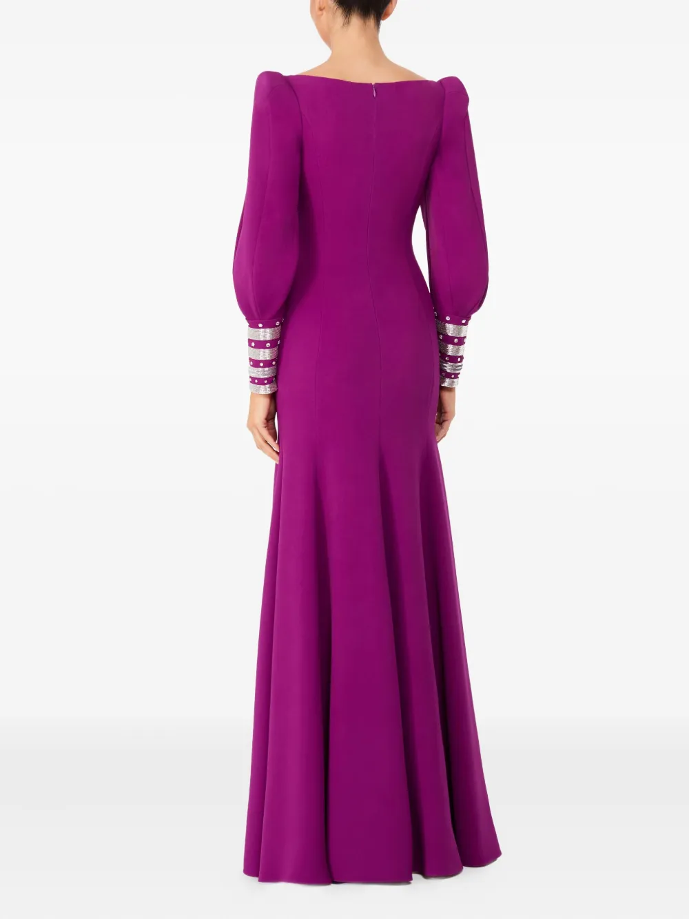 Jenny Packham Maxi-jurk met verfraaide cuffs Roze