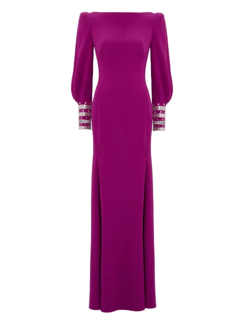 Jenny Packham embellished-cuff maxi dress