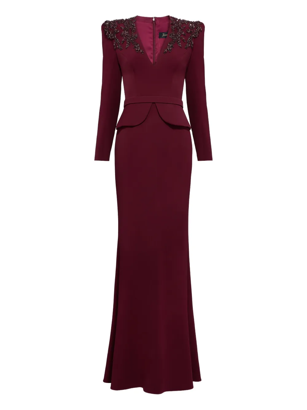 Jenny Packham sequin-embellished V-neck maxi dress | Red | Image 1