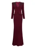 Jenny Packham sequin-embellished V-neck maxi dress - Red
