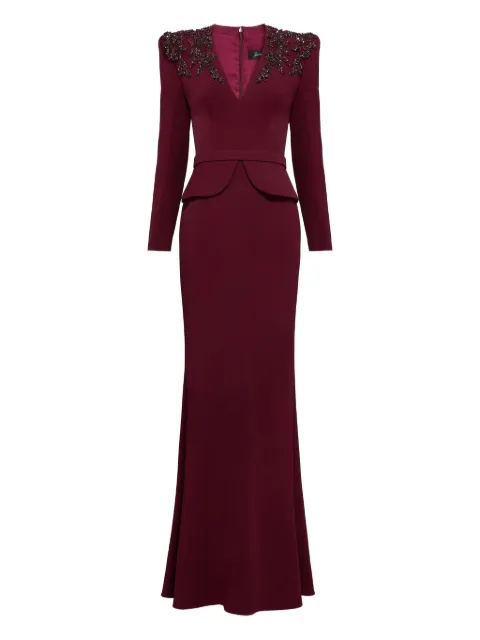 Jenny Packham sequin-embellished V-neck maxi dress