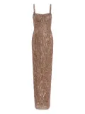 Jenny Packham sequin-embellished fringe-detail maxi dress - Pink