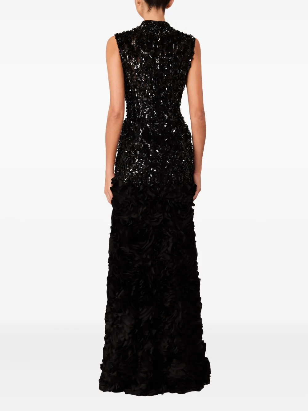 Jenny Packham Maxi-jurk verfraaid met pailletten en ruches Zwart