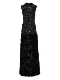Jenny Packham sequin-embellishment ruffle maxi dress - Black
