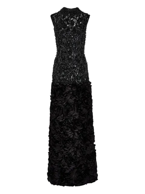 Jenny Packham sequin-embellishment ruffle maxi dress