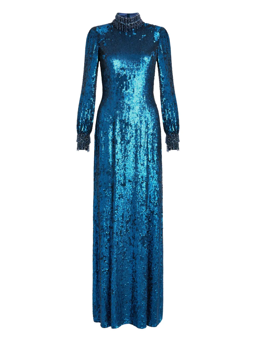 Jenny Packham Opium sequin high-neck maxi dress - Blu