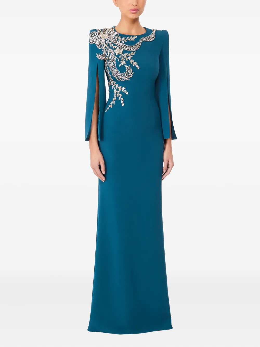 Jenny Packham Maxi-jurk verfraaid met kristallen - Blauw