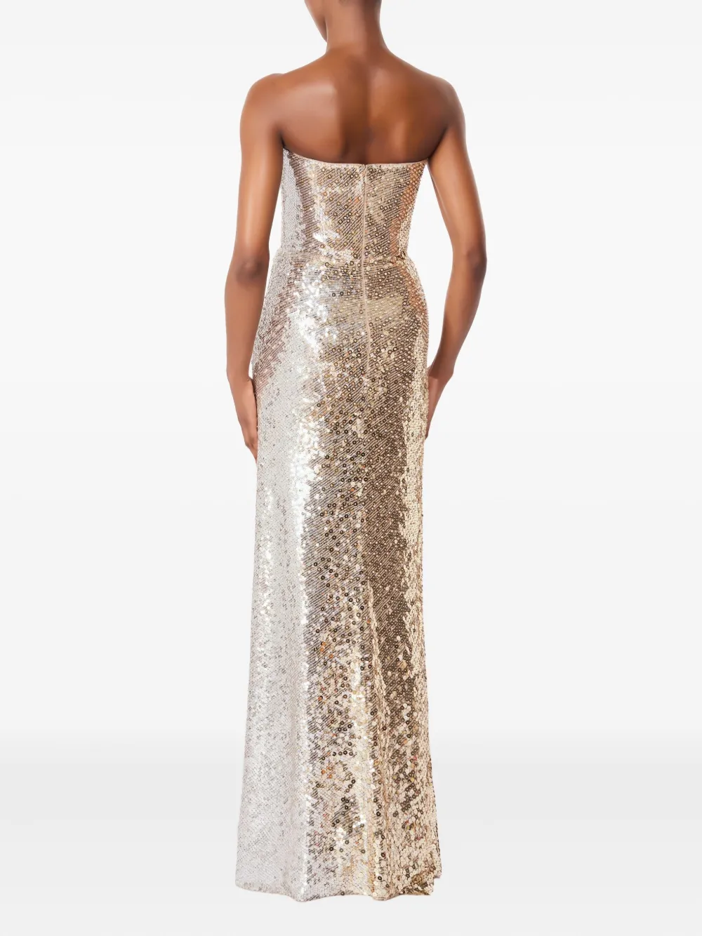 Jenny Packham Caron Sequin-embellished Strapless Maxi Dress In Gold