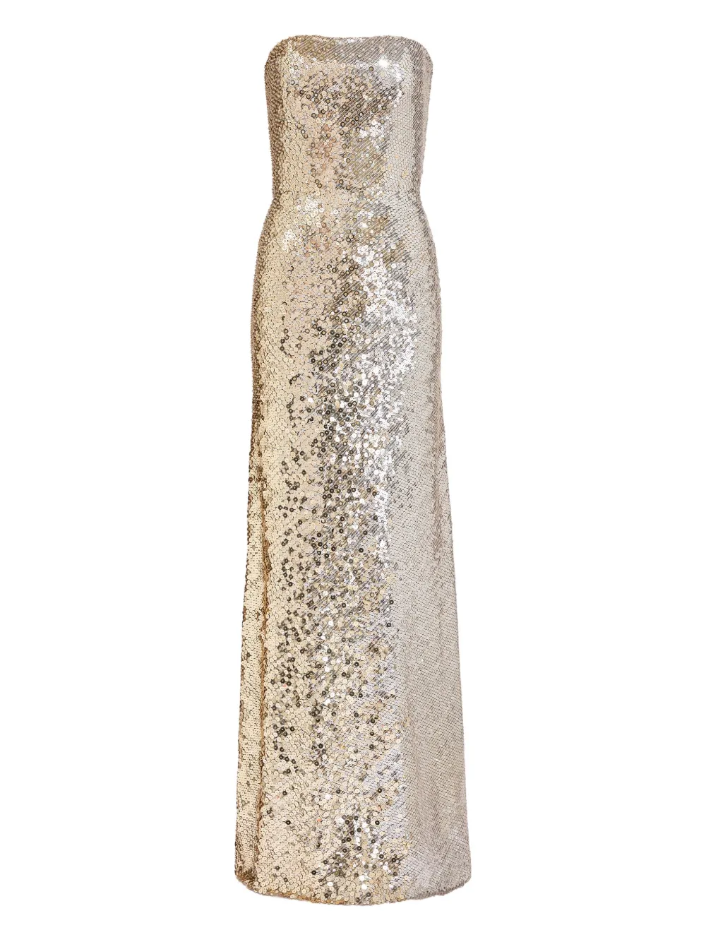 Jenny Packham Caron Sequin-embellished Strapless Maxi Dress In Gold