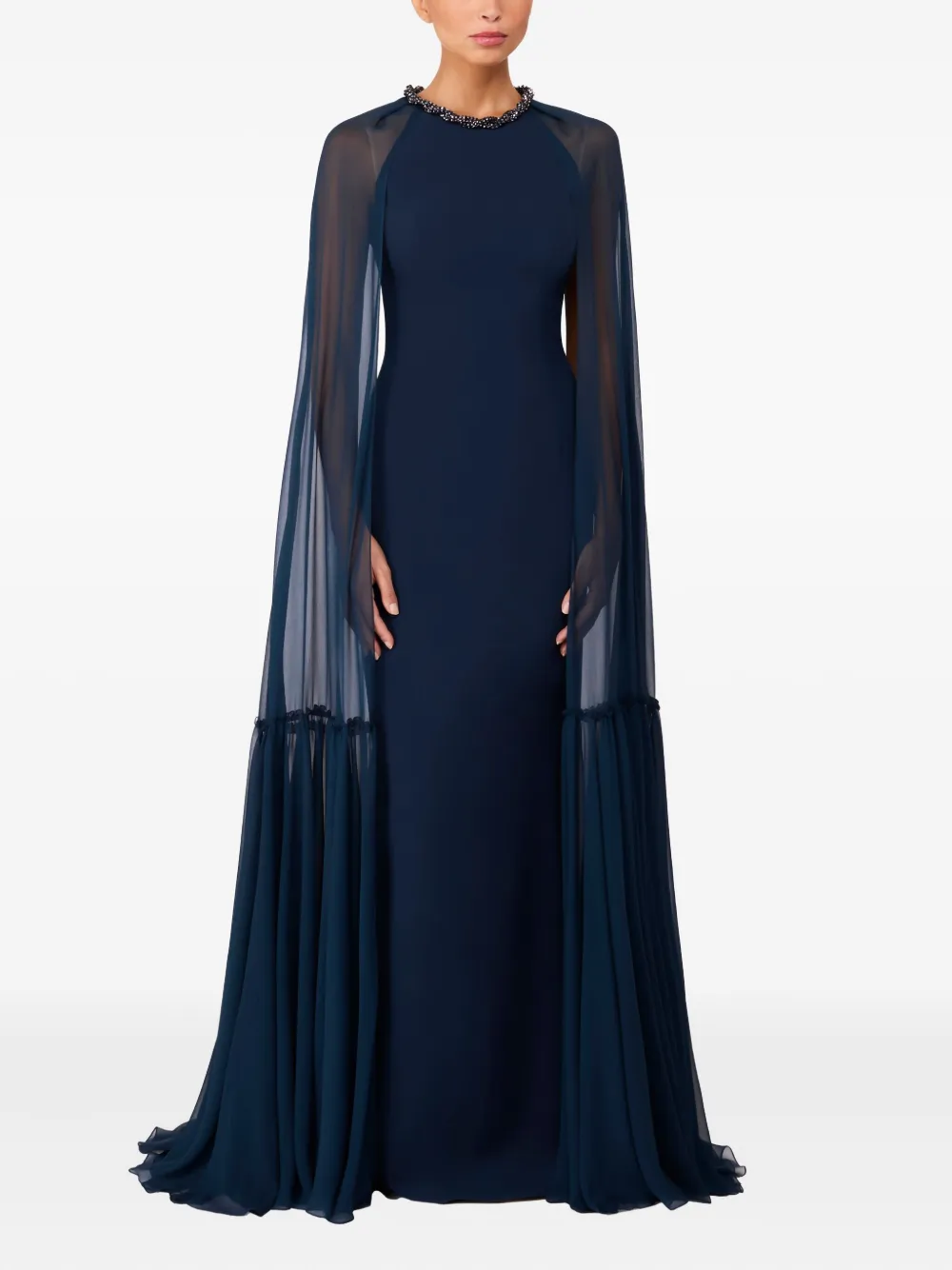 Jenny Packham Mini-jurk met cape - Blauw