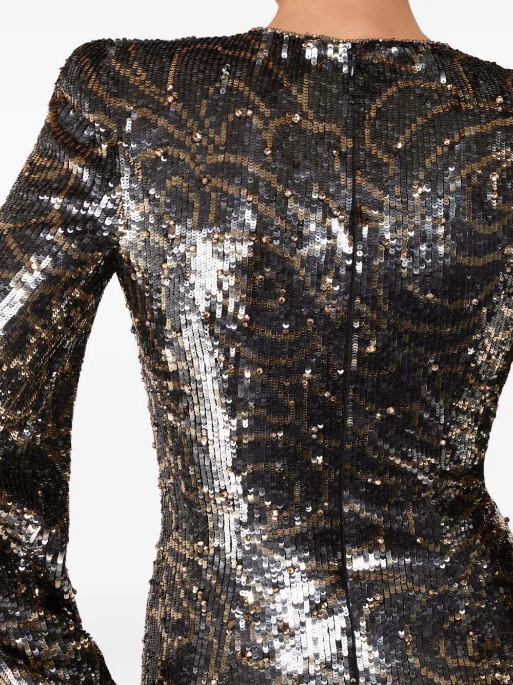 Jenny Packham Paradise Sequin-embellished Puff-sleeve Maxi Dress In Gray