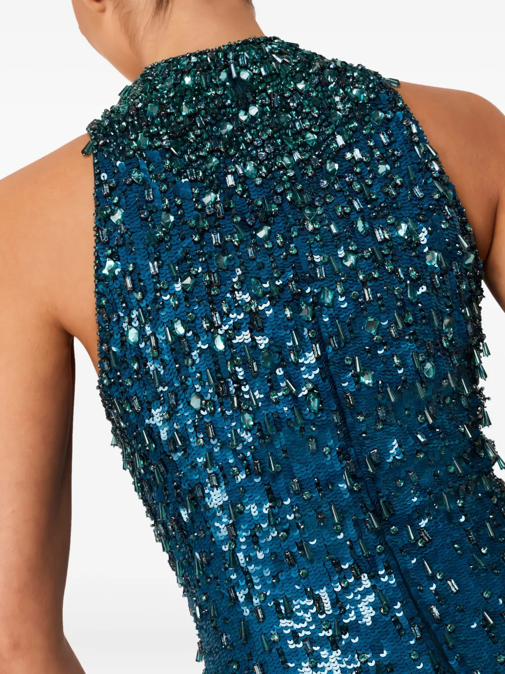 Jenny Packham Maxi-jurk verfraaid met pailletten Blauw