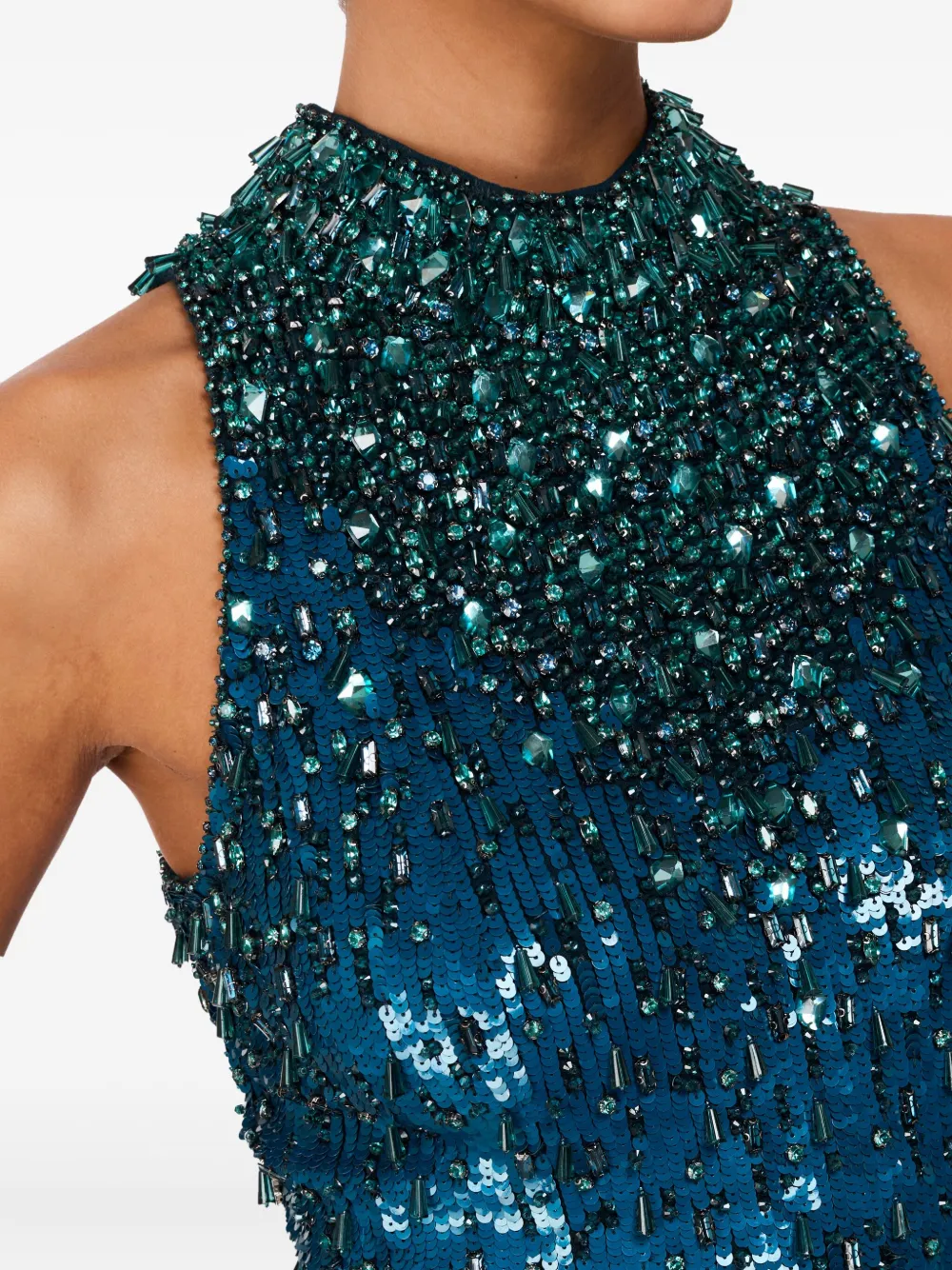 Jenny Packham Maxi-jurk verfraaid met pailletten Blauw