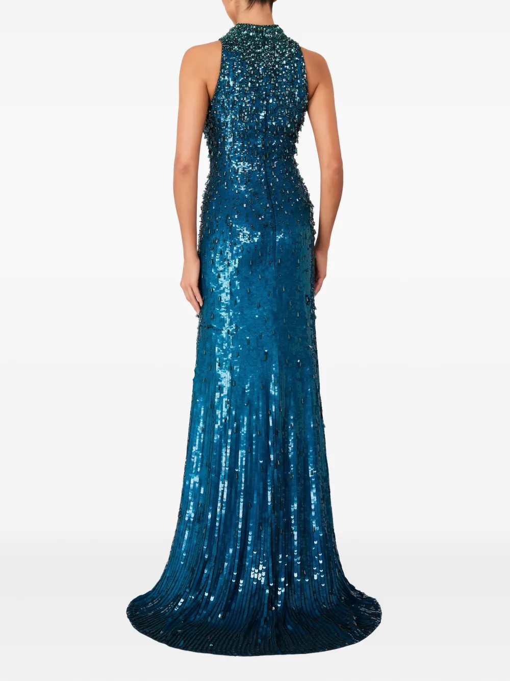 Jenny Packham Maxi-jurk verfraaid met pailletten Blauw
