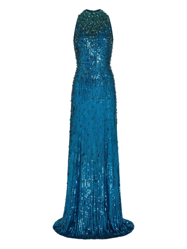 Jenny Packham sequin-embellished Maxi Dress | Blue | FARFETCH JO Jenny Packham sequin-embellished Maxi Dress | Blue | FARFETCH JO
