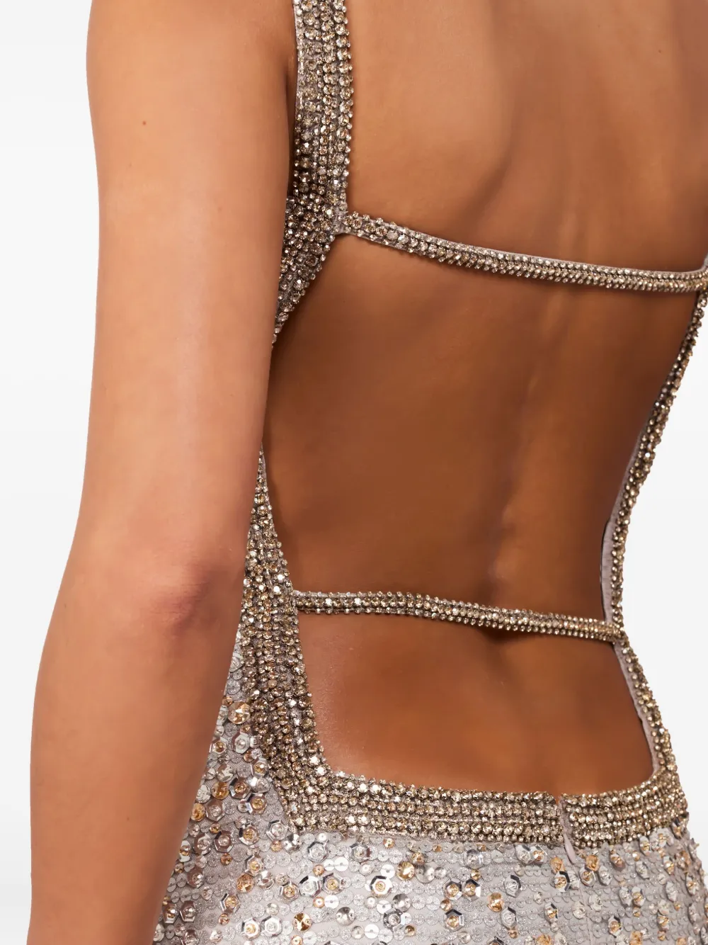 Jenny Packham Maxi-jurk met open achterkant en pailletten Grijs