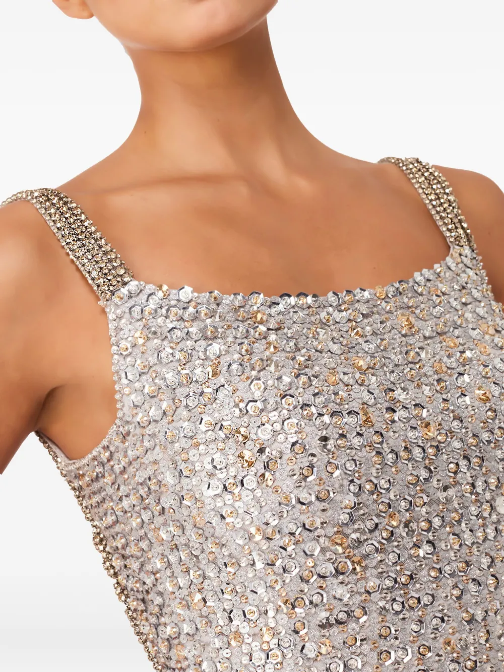 Jenny Packham Maxi-jurk met open achterkant en pailletten Grijs