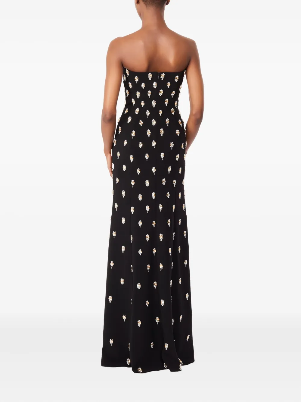 Jenny Packham Verfraaide strapless maxi-jurk - Zwart