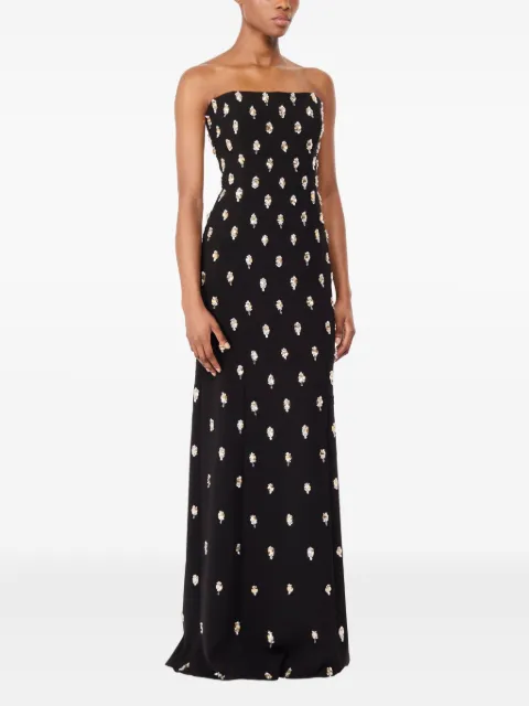 Jenny Packham vestido strapless largo bordado con lentejuelas