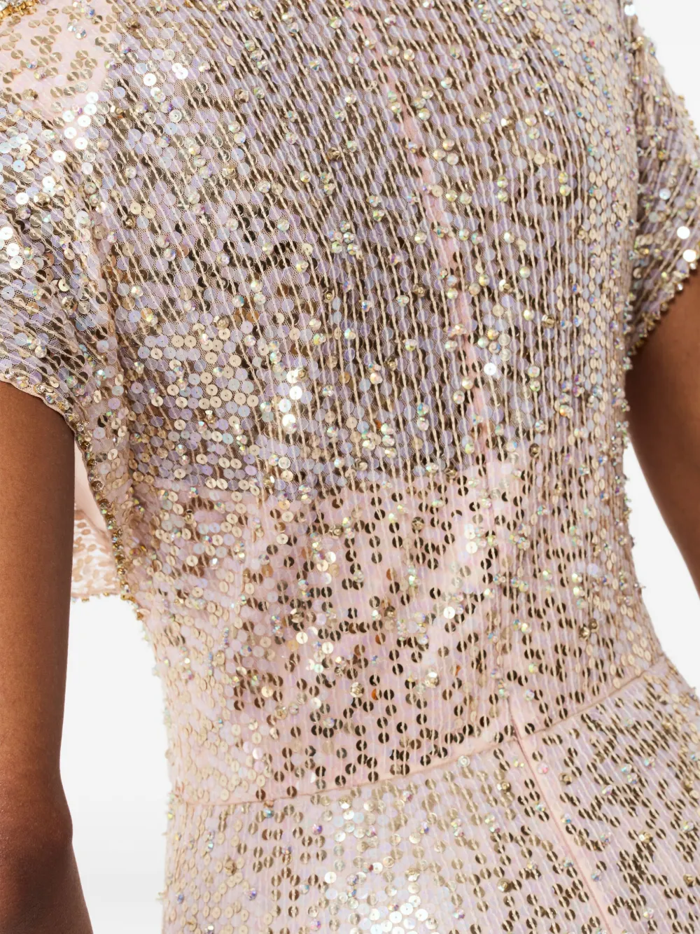 Jenny Packham Maxi-jurk verfraaid met pailletten Roze