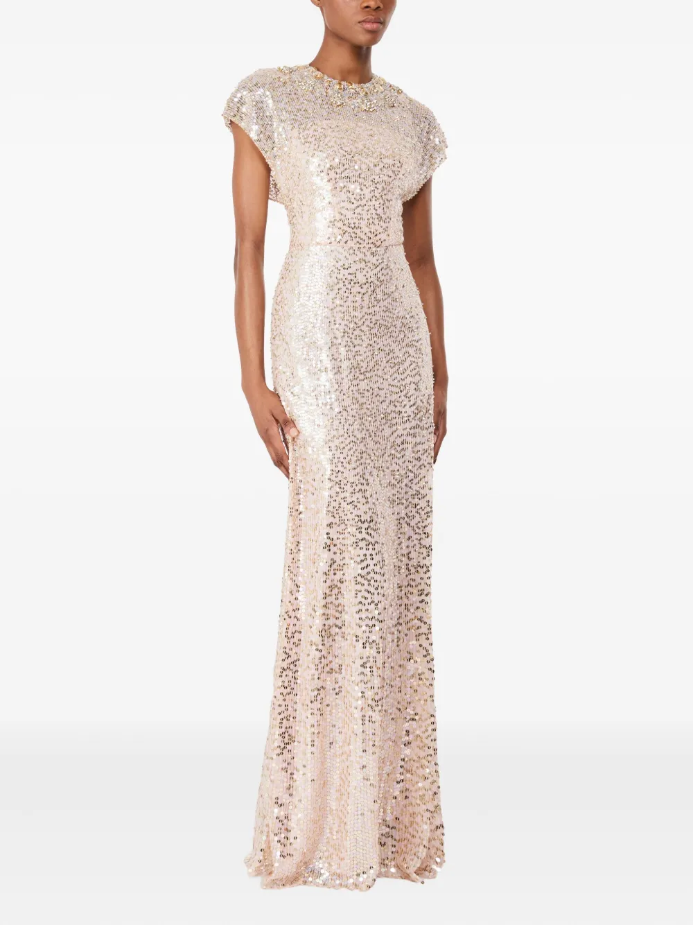Jenny Packham Maxi-jurk verfraaid met pailletten - Roze