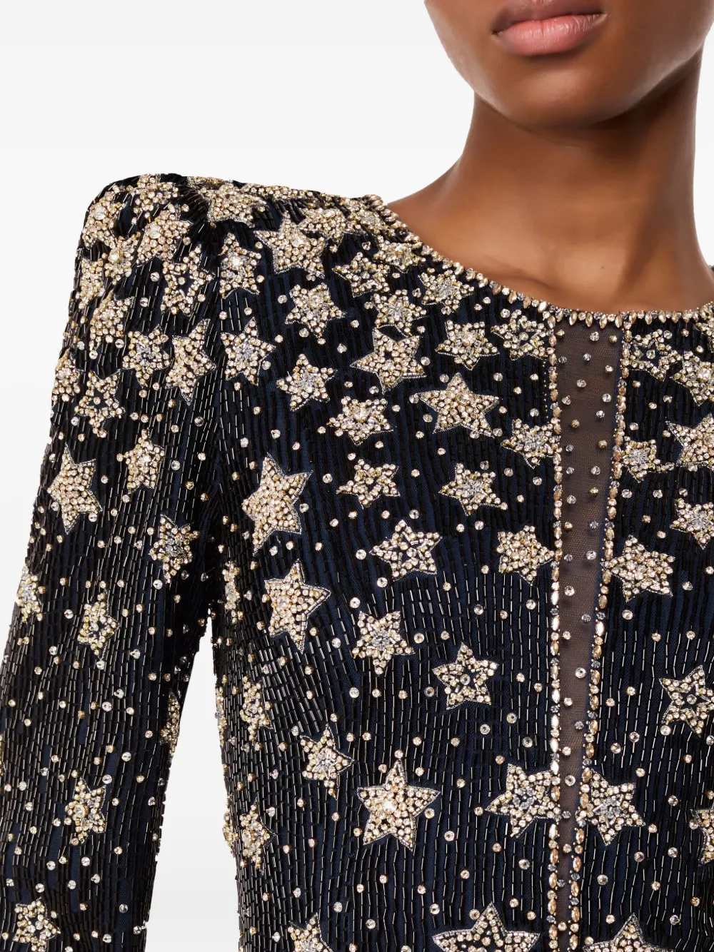 Jenny Packham Maxi-jurk verfraaid met sterren Blauw