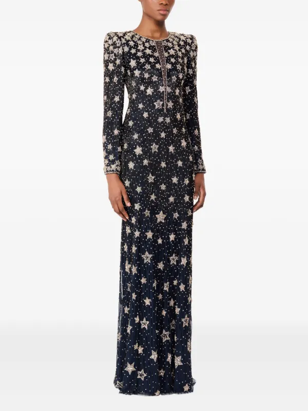 petite metallic star print maxi dress Tiered Maxi Dress - Metallic Dot
