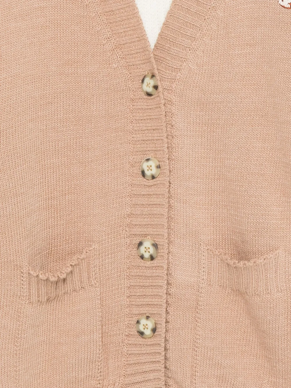 MSGM Kids Tweekleurig vest met geborduurd logo Beige