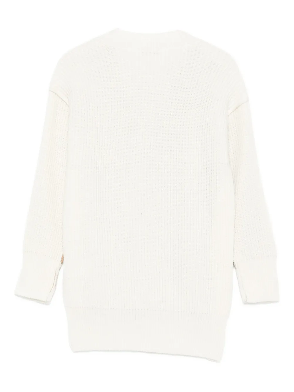 Msgm Two-tone Logo-embroidered Cardigan In Brown