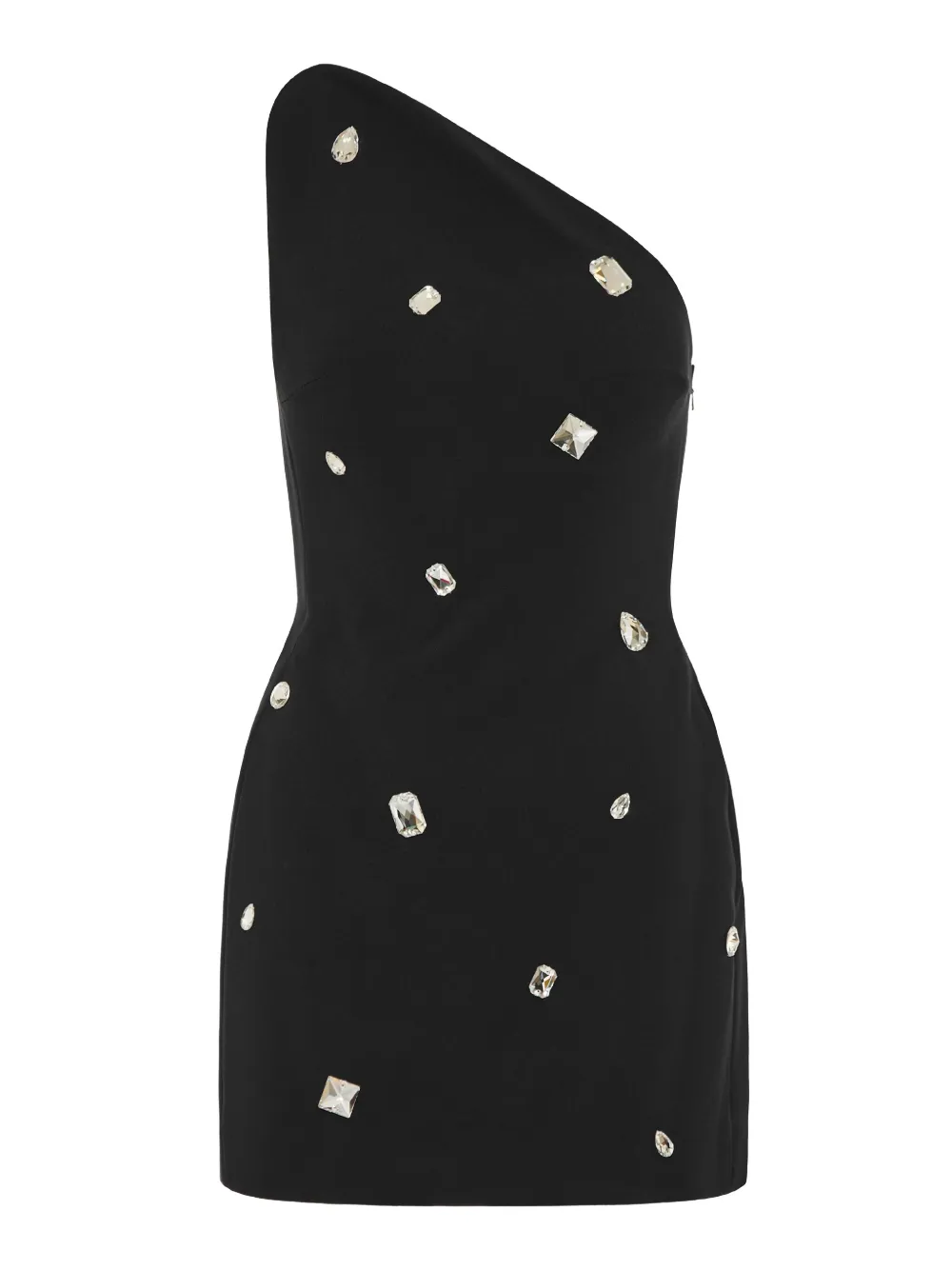 David Koma one-shoulder crystal-embellished dress - ブラック David Koma one-shoulder crystal-embellished dress - ブラック