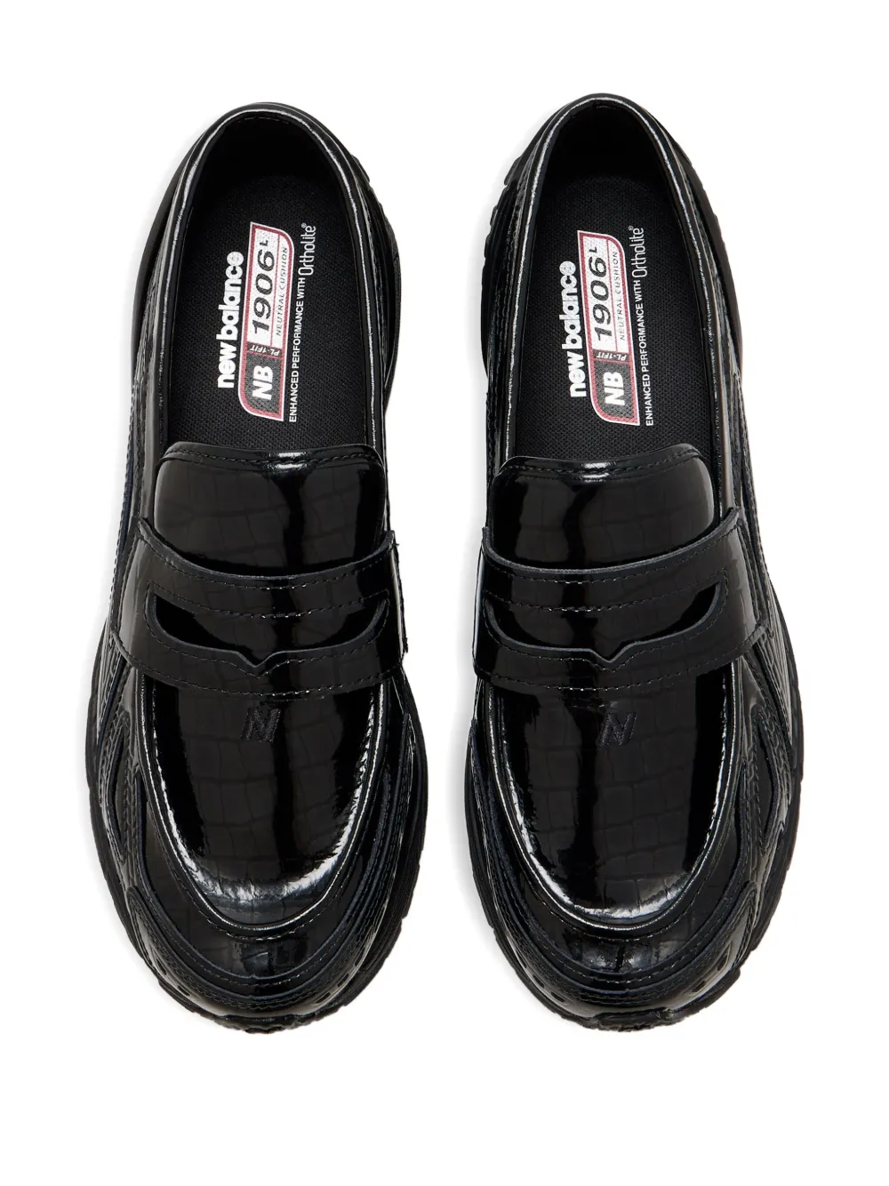 New Balance crocodile-effect slip-on sneakers Black (001)