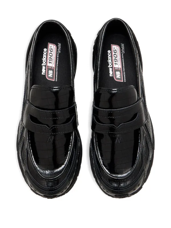 New Balance crocodile-effect slip-on Sneakers | FARFETCH