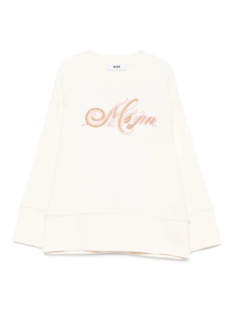 MSGM Kids pearl-embellished sweatshirt