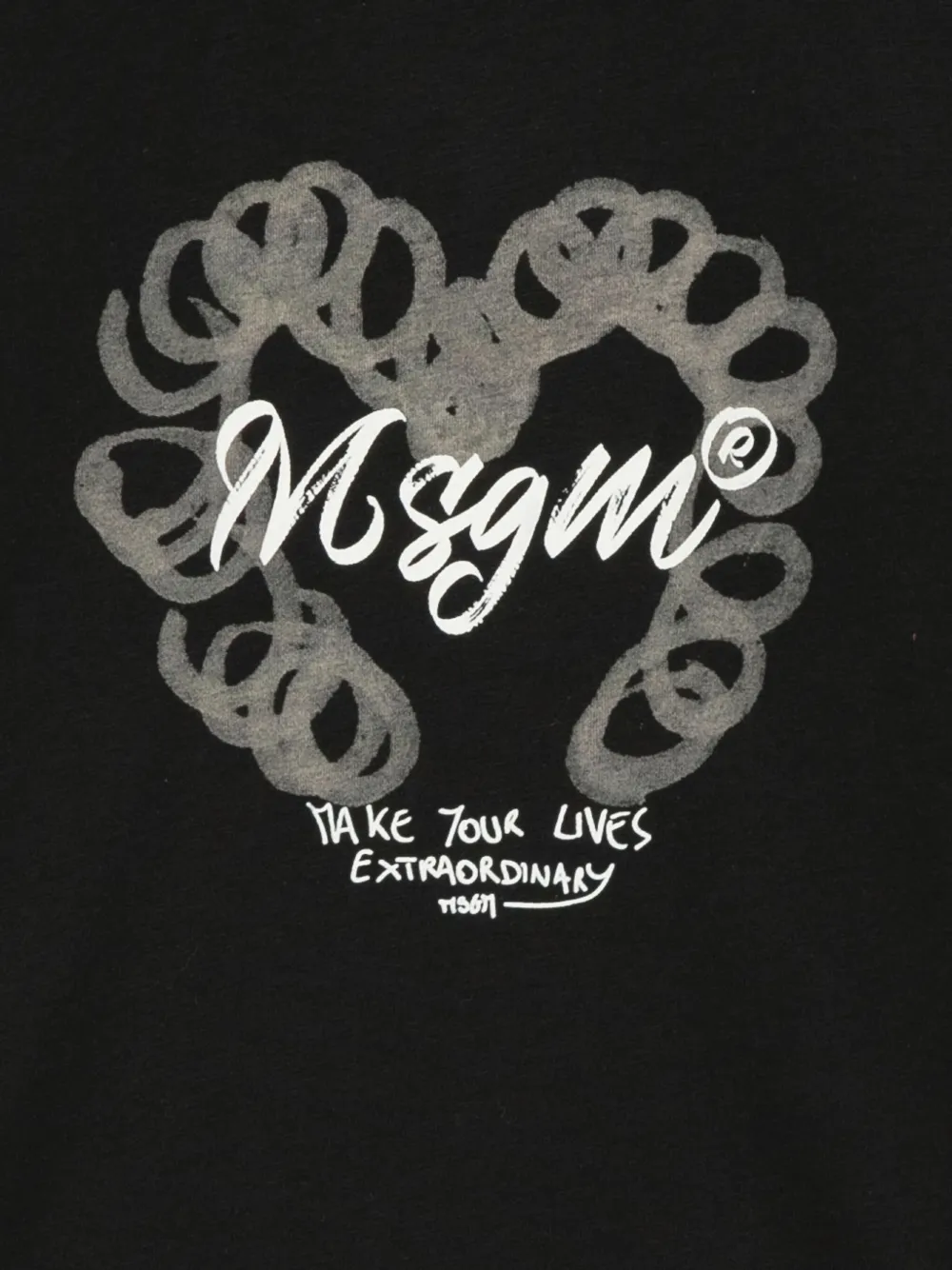 MSGM Kids T-shirt met hartlogo Zwart