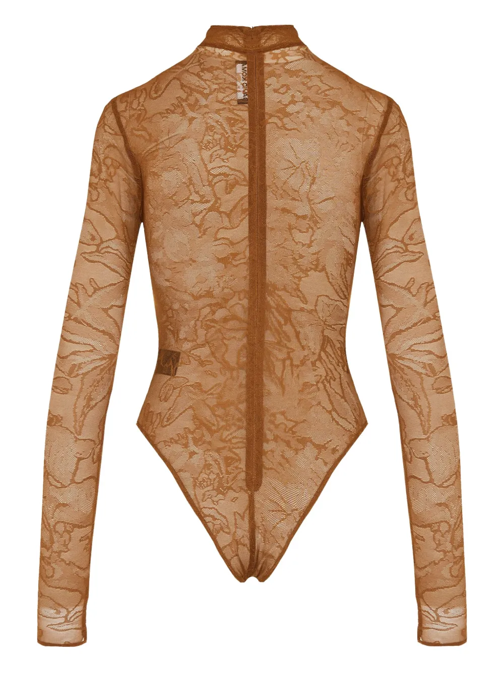 David Koma Body met bloemenkant - Bruin