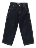 MSGM Kids logo-patch jeans - Blue