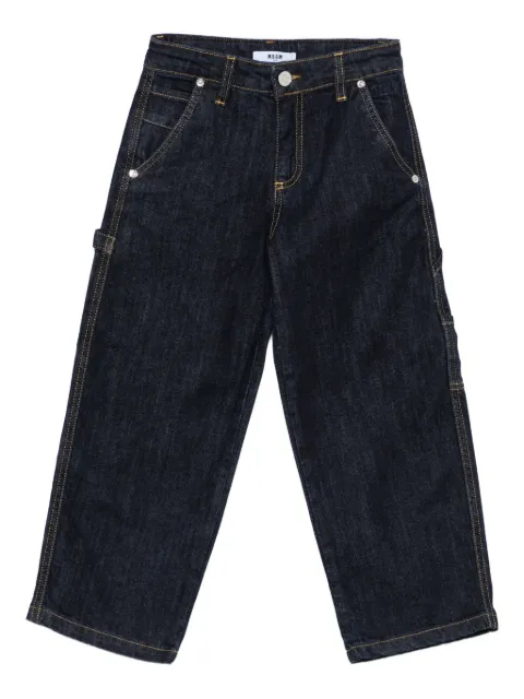 MSGM Kids logo-patch jeans