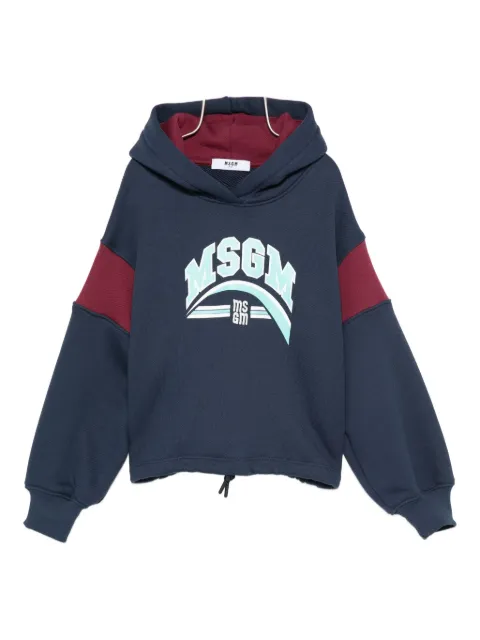 MSGM Kids logo-print hoodie