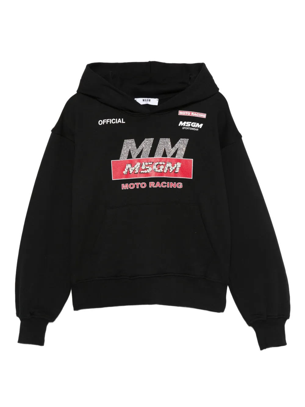 MSGM Kids Hoodie verfraaid met kristallen Zwart