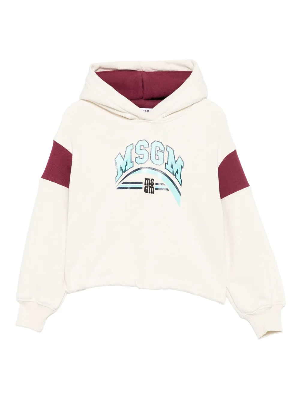 MSGM Kids Hoodie met colourblocking Beige