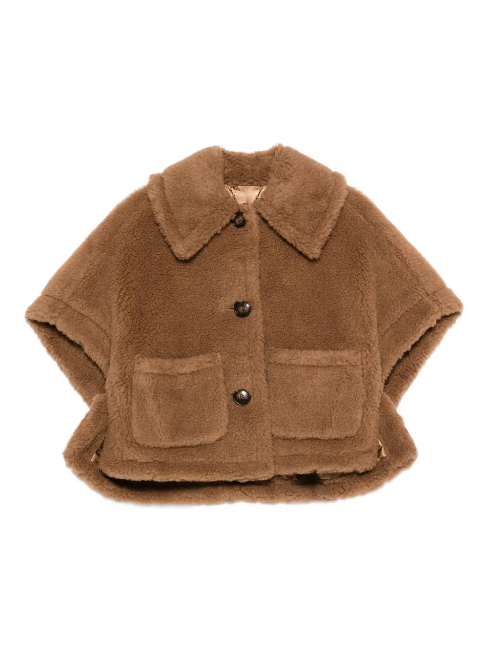 Max Mara patch-pocket cape Bruin