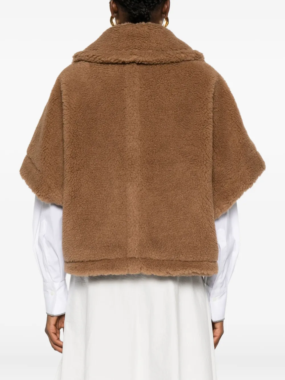 Max Mara patch-pocket cape Bruin