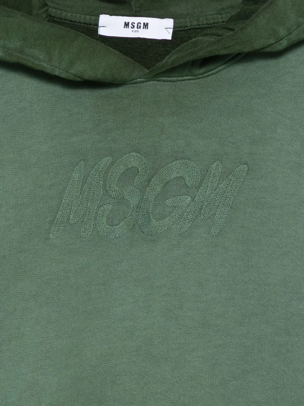 MSGM Kids Hoodie met geborduurd logo Groen
