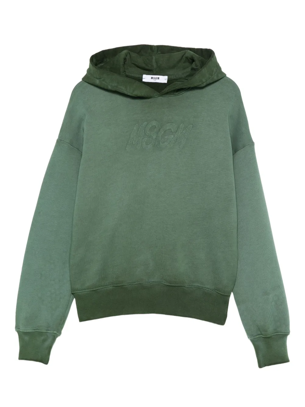 MSGM Kids Hoodie met geborduurd logo Groen