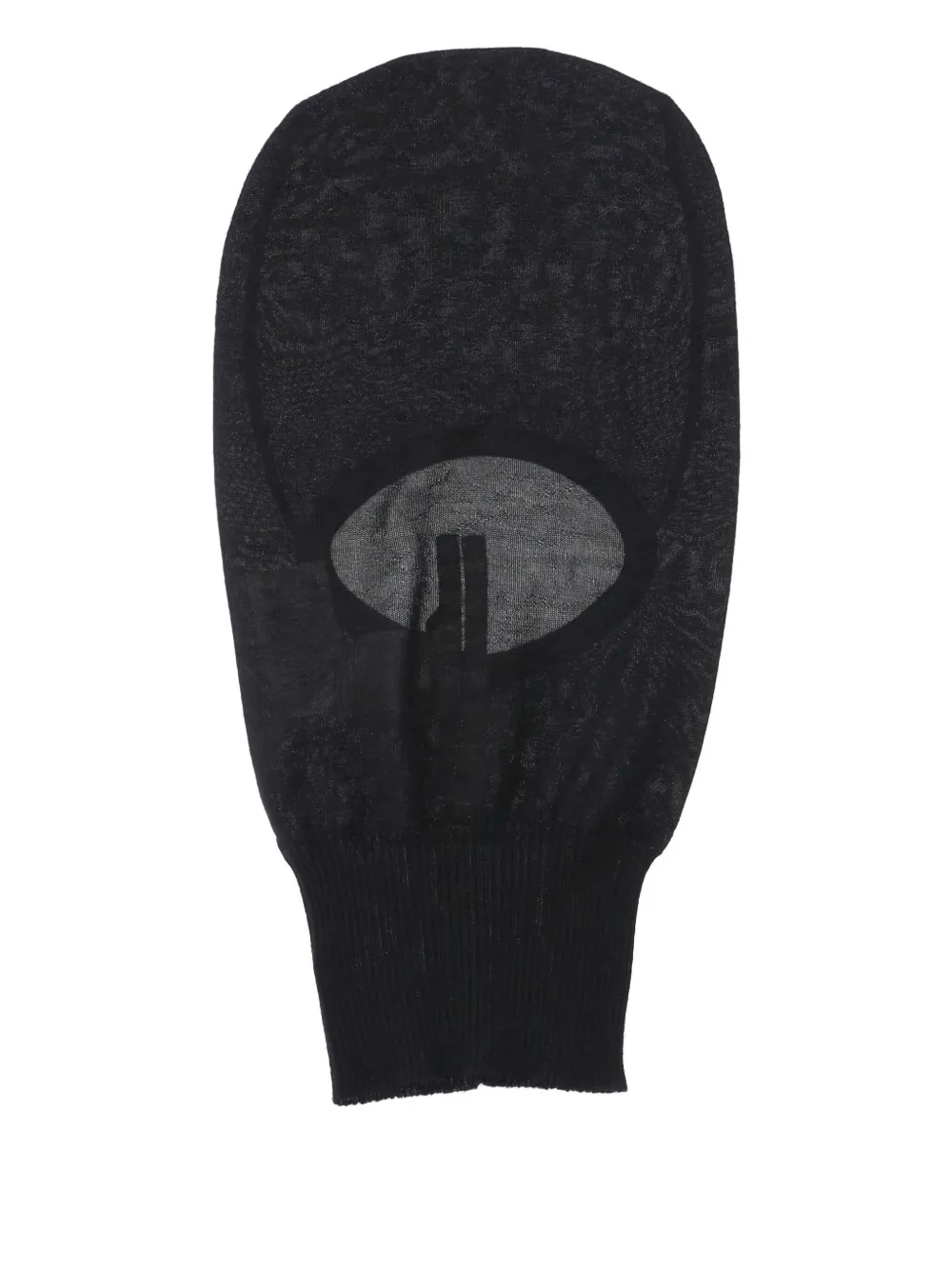 Rick Owens Cut-out Front Cashmere Balaclava With Raw Edges In Black