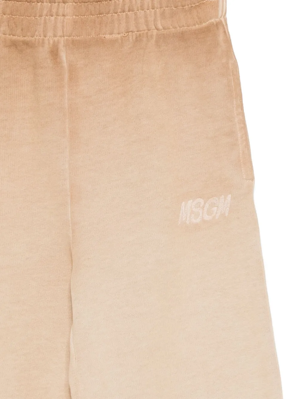 MSGM Kids Broek met geborduurd logo Beige